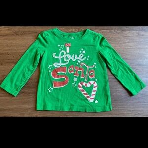 SOLD- Children’s Place “I Love Santa” Glitter Holiday Top - Size 2T